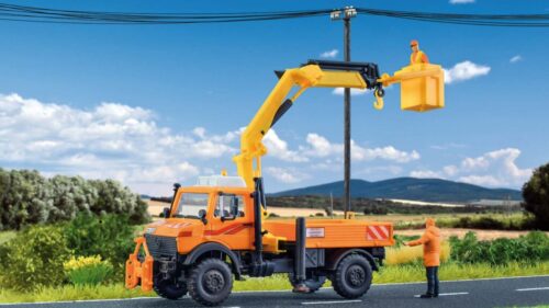 Kibri 15005 H0 UNIMOG mit Arbeitskran und