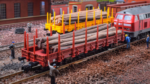 Kibri 16202 H0 Niederbordwagen, braun