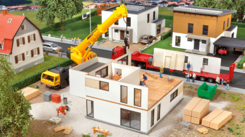 Kibri 38335 H0 Kubushaus Julia im Bau