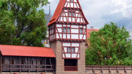 Kibri 38914 H0 Stadtmauer mit Fachwerktur
