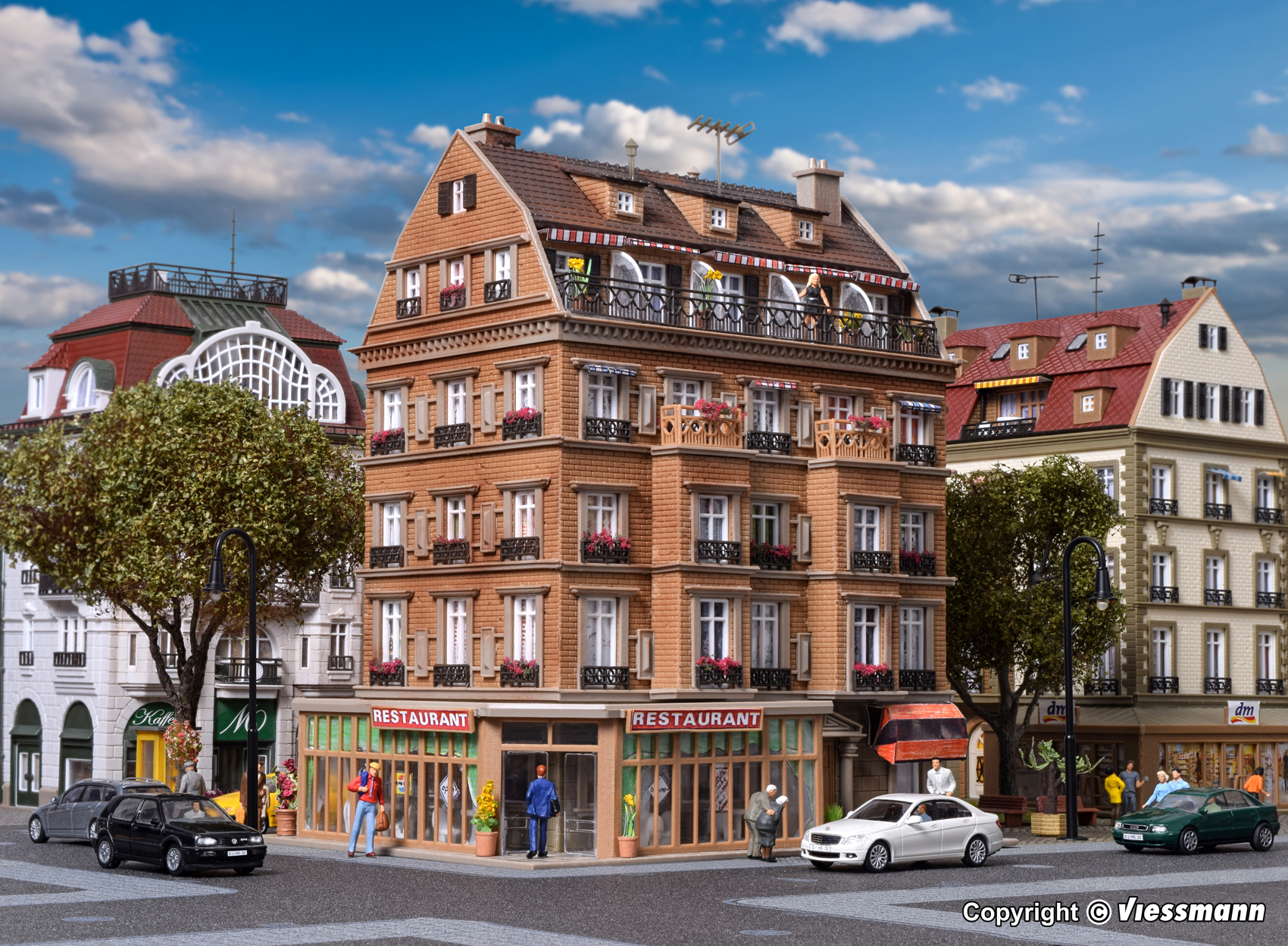Vollmer 43781 H0 Restaurant mit Inneneinric
