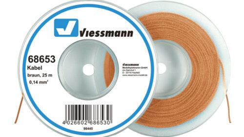 Viessmann 68653 Kabel 25 m, 0,14 mm², braun