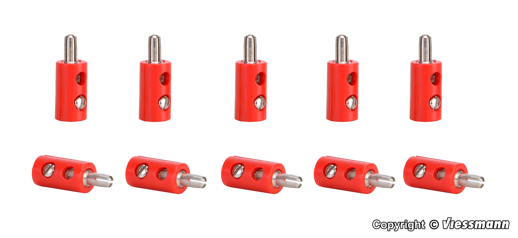 Viessmann 6871 Querlochstecker rot, 10 Stuec