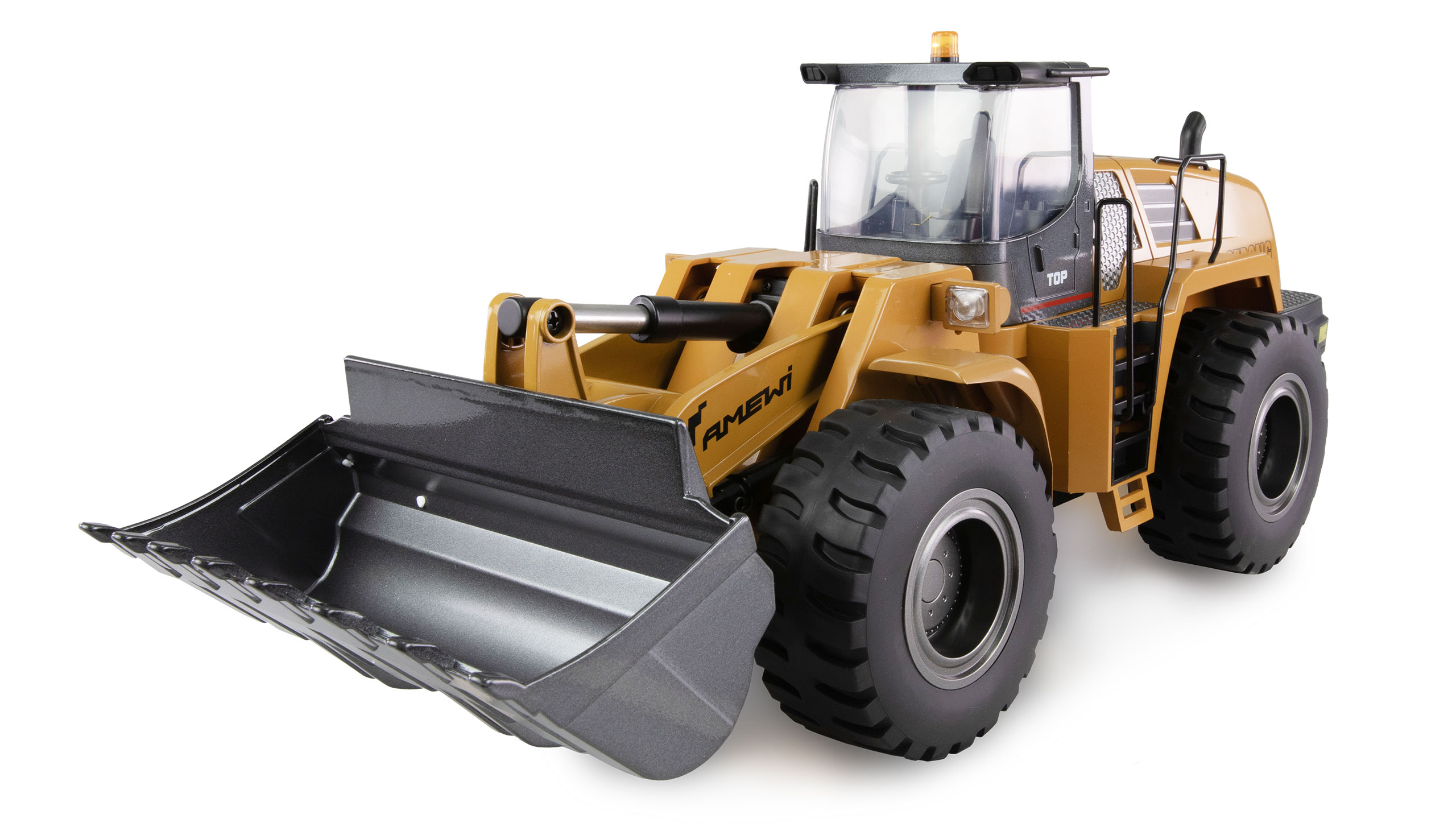 AMEWI 22343 Radlader G484E Teilmetall Licht, Sound 1:14 RTR gelb