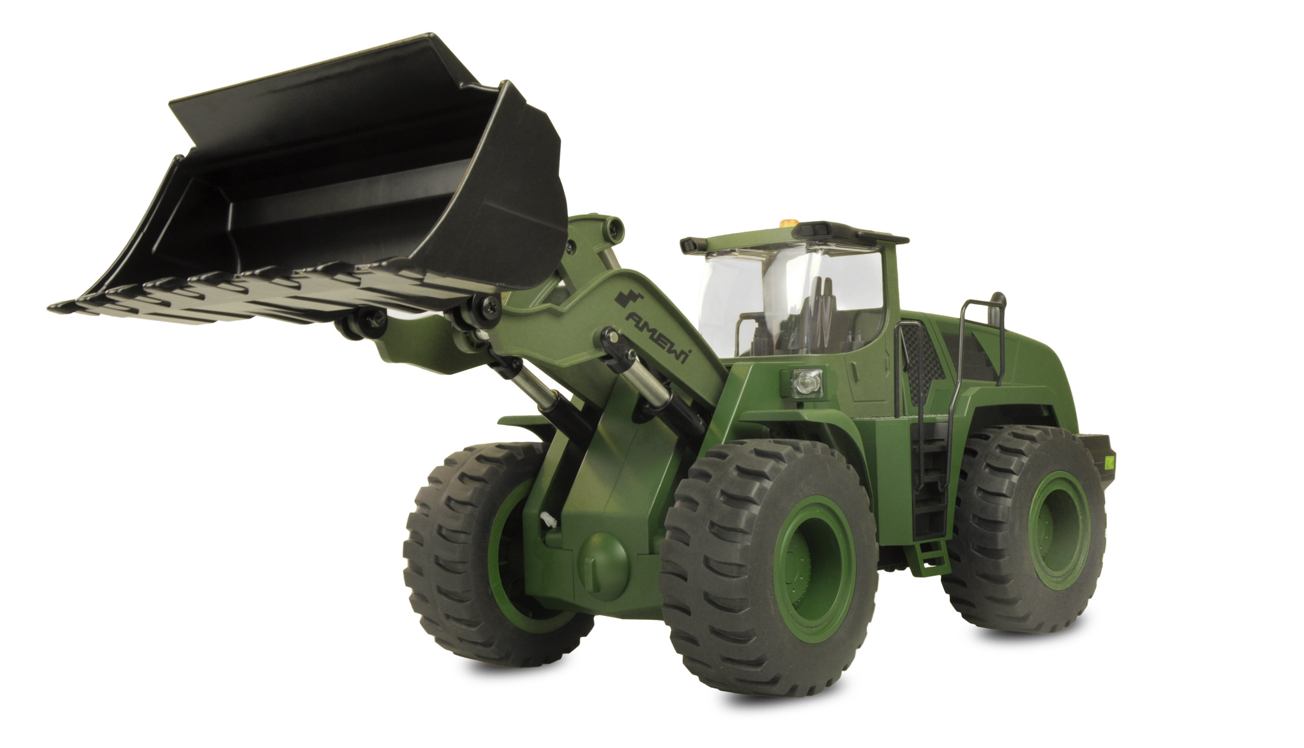 AMEWI 22534 Radlader G485E ME Militär Teilmetall 10-Kanal 1:14 RTR