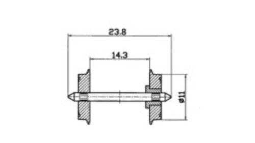 Roco 40182 DC Radsatz 11mm (1 Paar) zweia