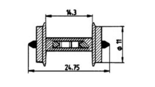 Roco 40186 Radsatz 11mm f.Besetztmeld. 1