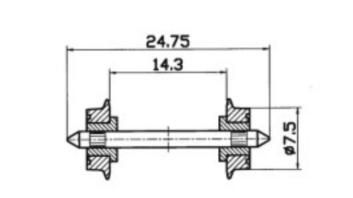Roco 40189 Radsatz 7!5mm isoliert (F.