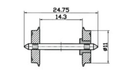 Roco 40198 Radsatz eins.isol. 11mm 1 Pa