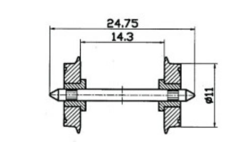 Roco 40199 Radsatz 2fachisol. 11mm 1 P