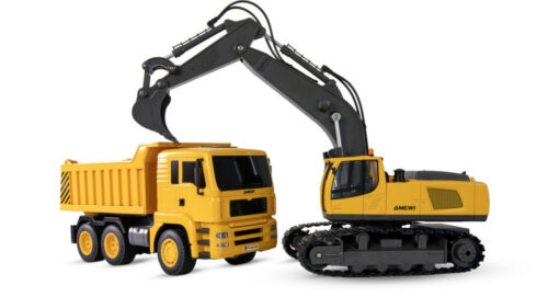 AMEWI 22713 2-in-1 Set Kettenbagger & Muldenkipper 1:18 RTR