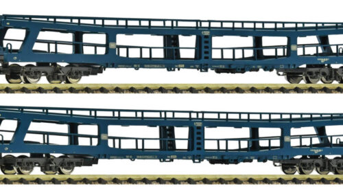 Fleischmann 6260066 2er Set Autotransportwagen DDm blau DB
