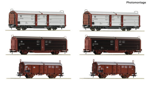 Roco 6600339 6er Display Rangierbahnhof Schiebedach-/Schiebewandwagen