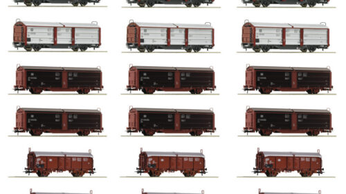 Roco 6600340 18er Display Rangierbahnhof Schiebedach-/Schiebewandwagen