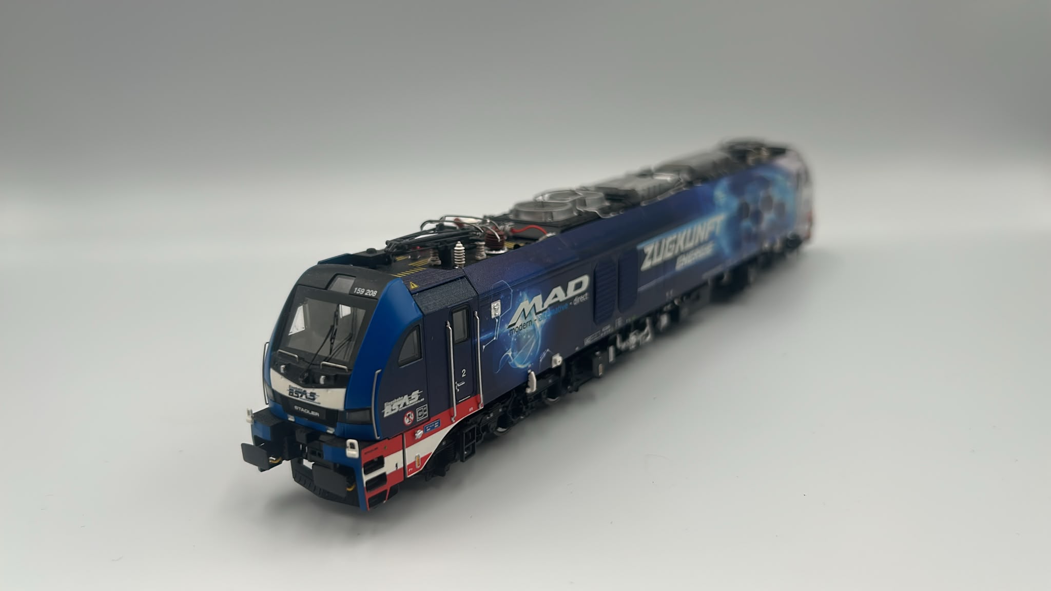SUDEXPRESS EuroDual 159 208 BSAS “ZUKUNFT ENERGIE” デュアルモード電気機関車 HOゲージ 1/87 Lok Sound後付搭載 改造品？ジャンク EuroDual Sudexpress | Pantograph 208-8 0