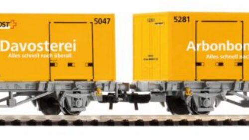 PIKO 27748 2er Set Containertragwg. 2x 20'' WP Post-Container CH-AAE VI