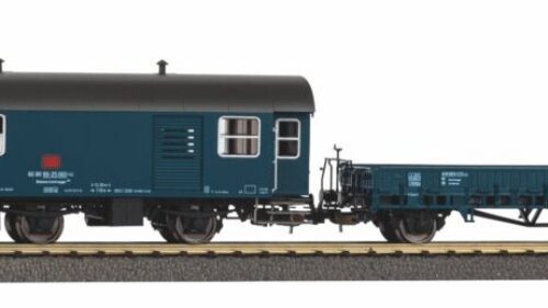 PIKO 28334 2er Set Umbauwg. blau, roter Keks Werkstatt + Flachwg. Ks DB IV