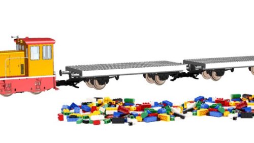 PIKO 37155 G-Start Set Güterzug "Klemmbausteinwagen" R/C