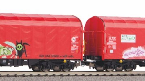 PIKO 58257 2er Set Schiebeplanenwg. Caib NS V mit Graffiti