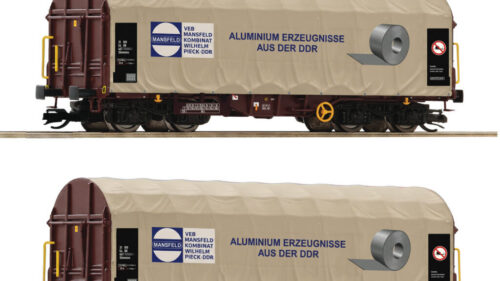 Roco 6680057 2er Set Schiebeplanenwagen Mansfeld DR