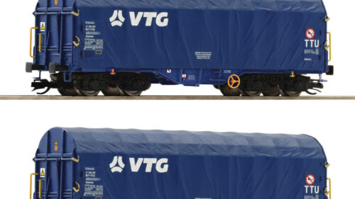 Roco 6680060 2er Set Schiebeplanenwagen VTG