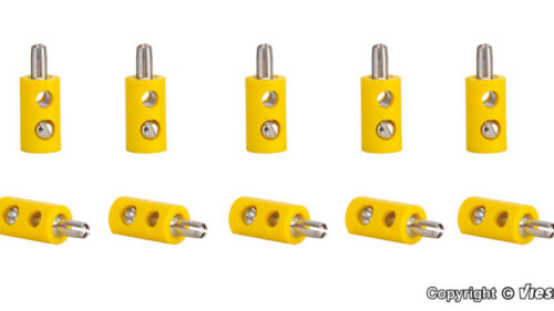 Viessmann 6870 Querlochstecker gelb, 10 Stue