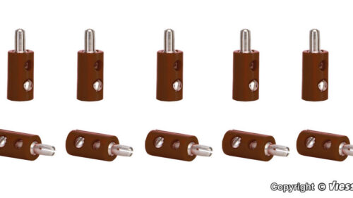 Viessmann 6873 Querlochstecker braun, 10 Stu