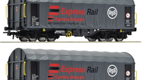 Roco 6600455 2er Set Schiebeplanenwagen Express Rail